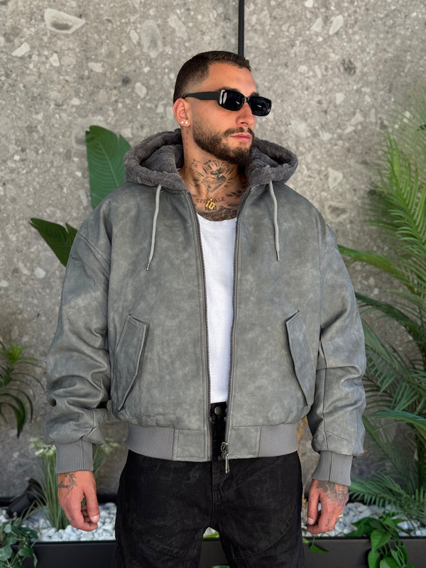 JACKET PELLE REVERSIBILE MARMO