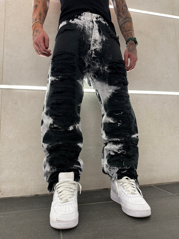 RIPPED BICOLOR BLACK