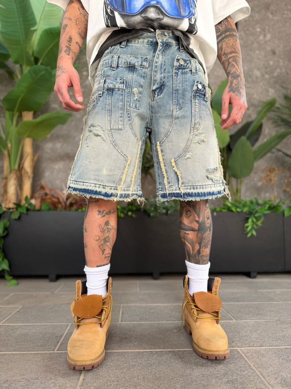 SHORT DOPPIATO SABBIA