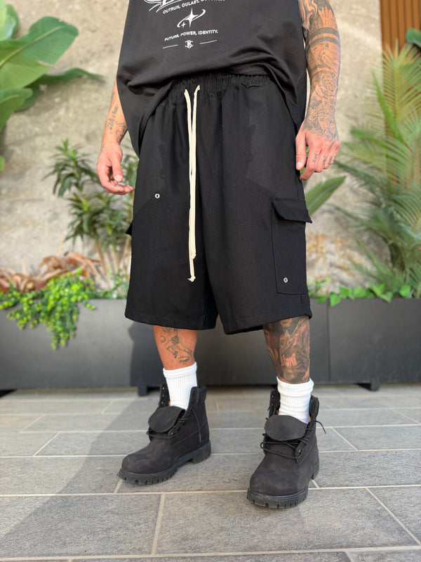 SHORT CARGO BLACK CIRC.