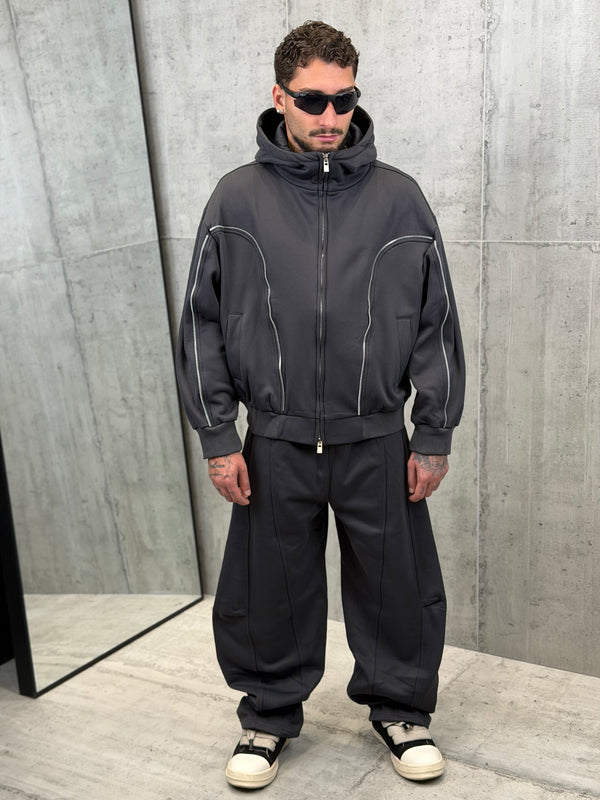 TRACKSUIT ZIPPED FULL GREY