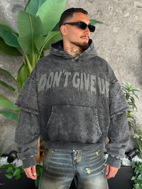 HOODIE SLEEVE GOMMATA BLACK