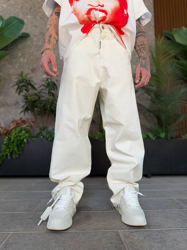 SUPER BAGGY SPALMATO WHITE