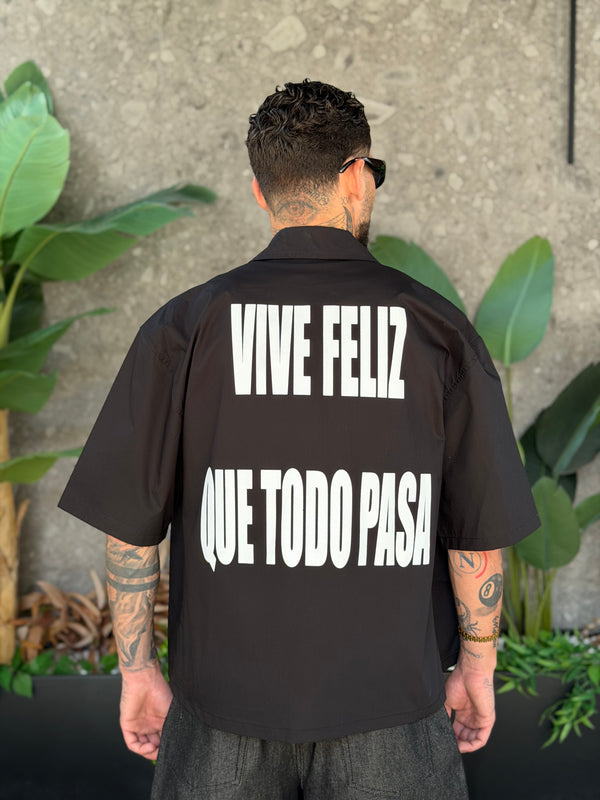CAMICIA CROP VIVE FELIZ