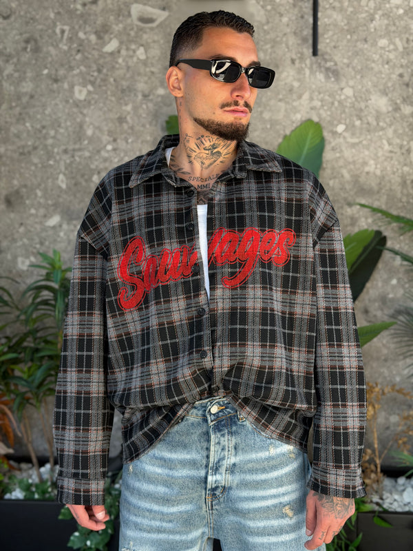 CAMICIA SAVAGE QUADRI BLACK