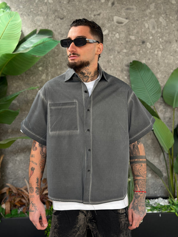 CAMICIA AMB*SH MOD. CROP GREY