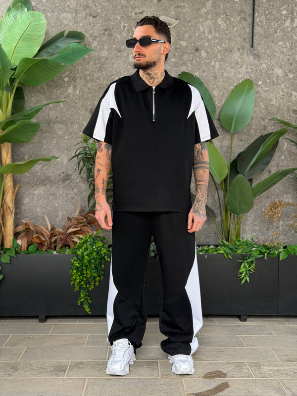 COORDSET POLO ZIP BLACK