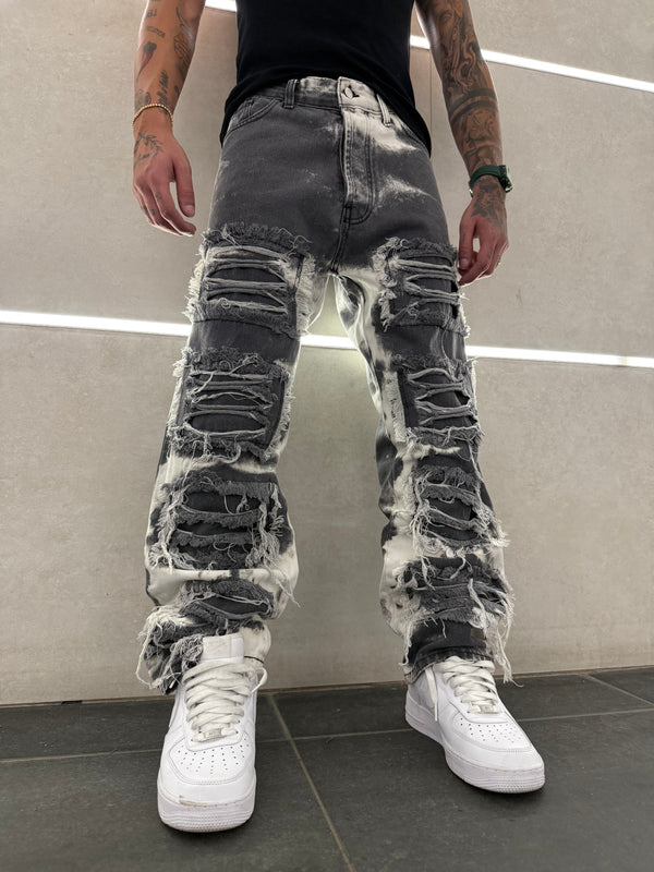 RIPPED BICOLOR GREY