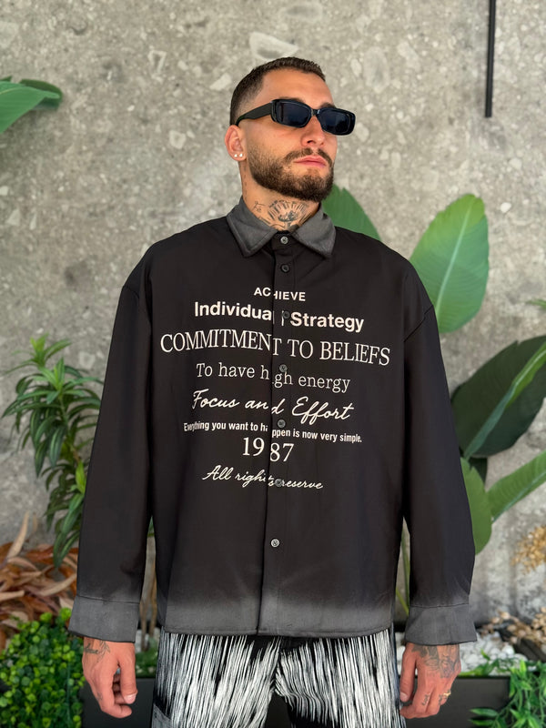CAMICIA SCRIPTURE SFUMATA SOX BLACK