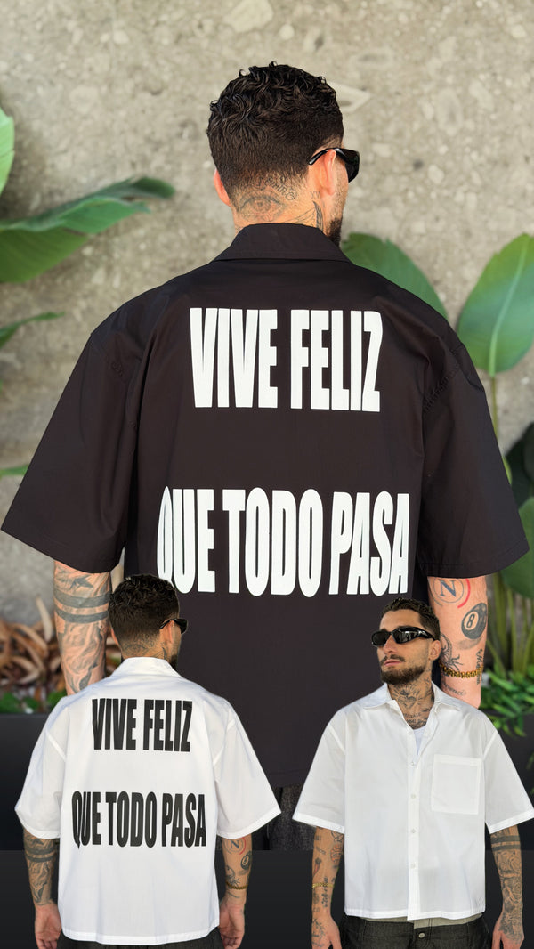 CAMICIA CROP VIVE FELIZ