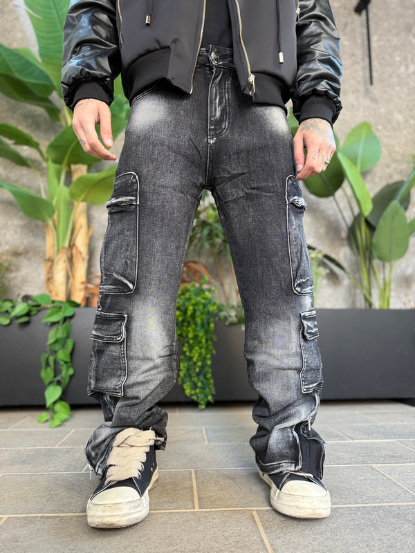 BAGGY CARGO GREY ZIP