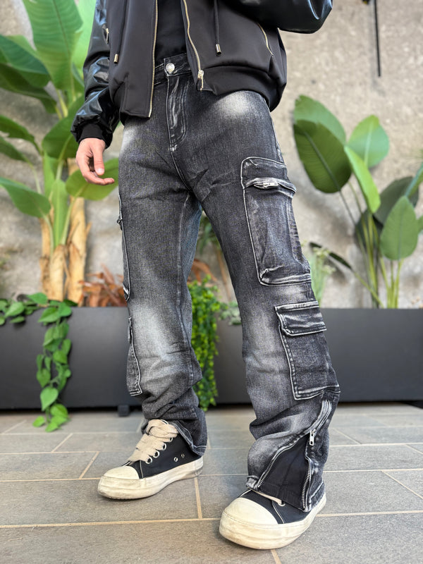 BAGGY CARGO GREY ZIP