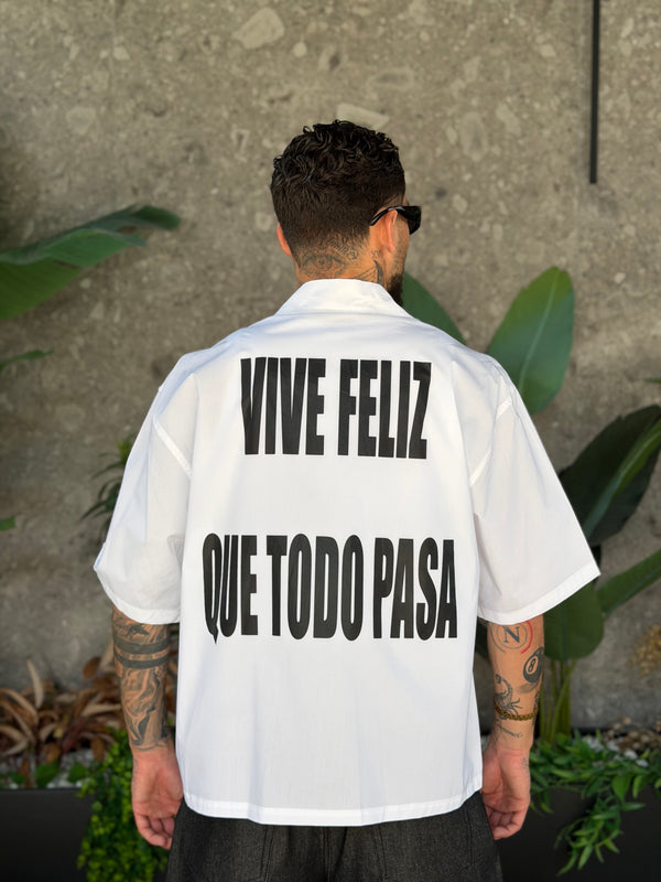CAMICIA CROP VIVE FELIZ