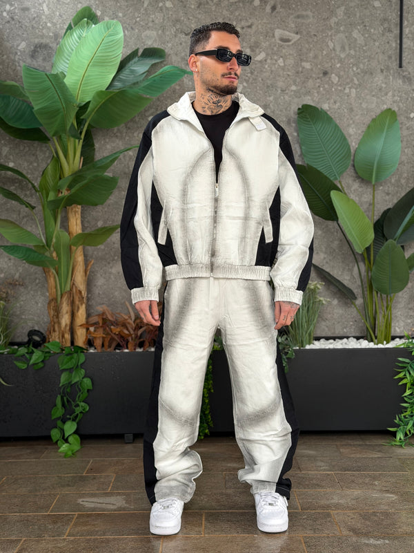 COORDSET DENIM BAND WHITE