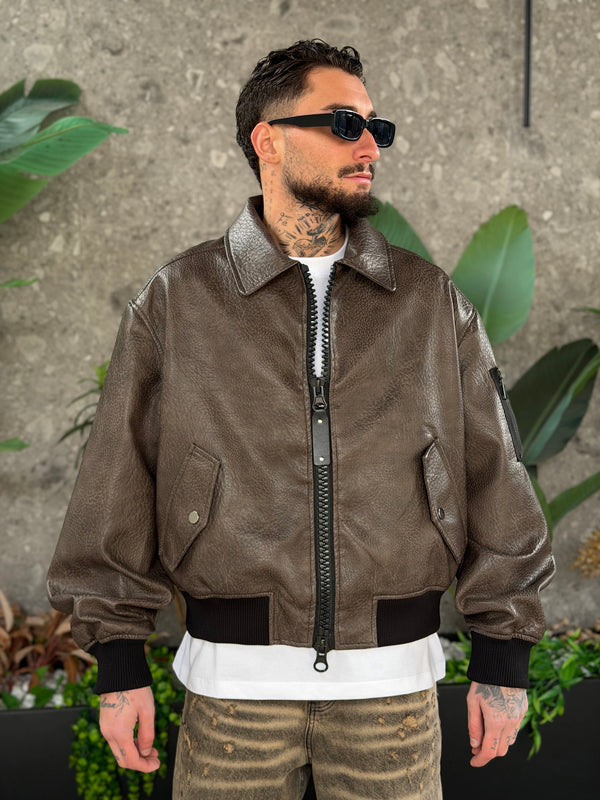 JACKET ZIPPONE BROWN