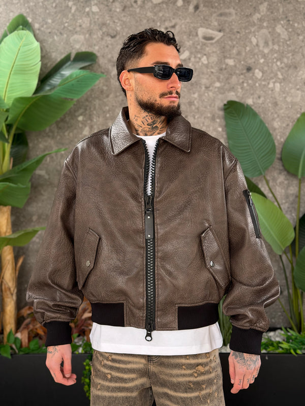 JACKET ZIPPONE BROWN
