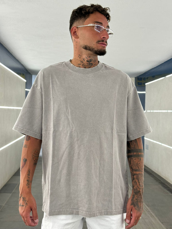 ACID WASH TEE SILVER